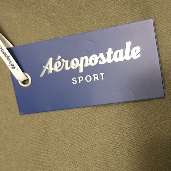 Aeropostale Sport Cropped Front Pocket Hoodie 1X Army Green - Picture 10 of 11